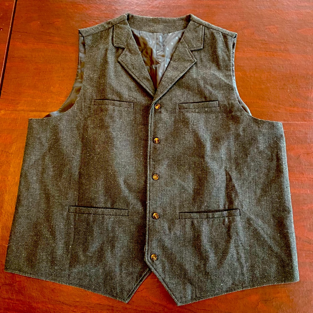 Men’s XXL western style vest - Gray